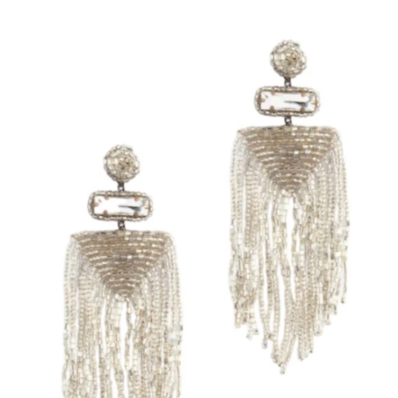 Stunning Silver Beaded Tassel Earrings. If you like Glam, you will LOVE - Picture 6 of 9